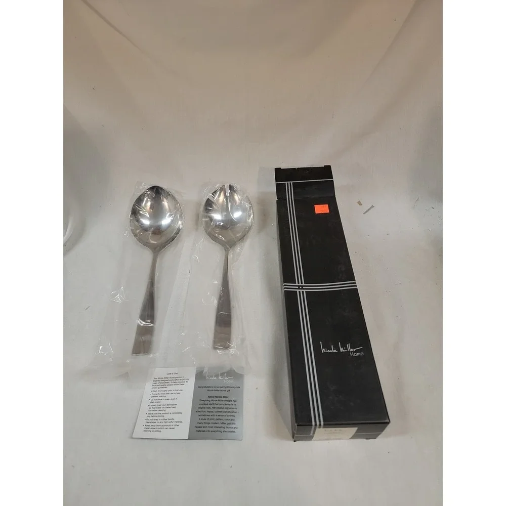 NEW Nicole Miller Home Pasta Serving‎ Utencils (2 Piece Set)